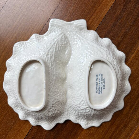 Vintage Shorter & Son Off White Cabbage Two Part Relish Dish - Picture 2 of 4